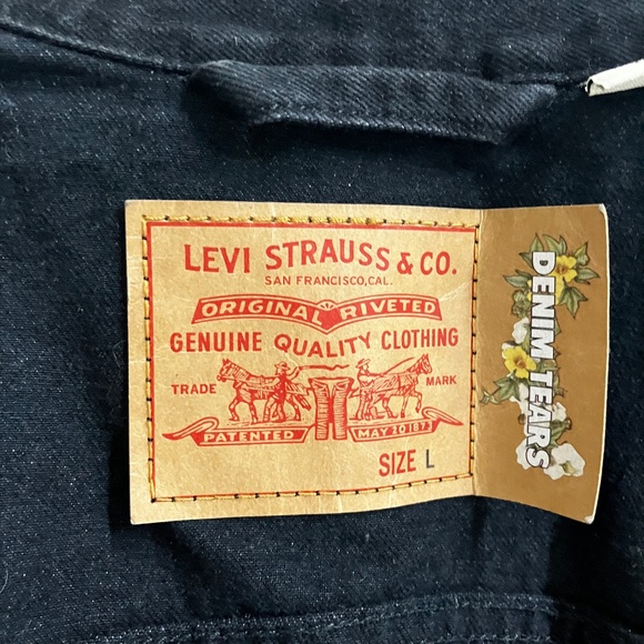 DENIM TEARS x Levi's "Type II" All Over Wreath Jacket Black Large New condition - Picture 3 of 8